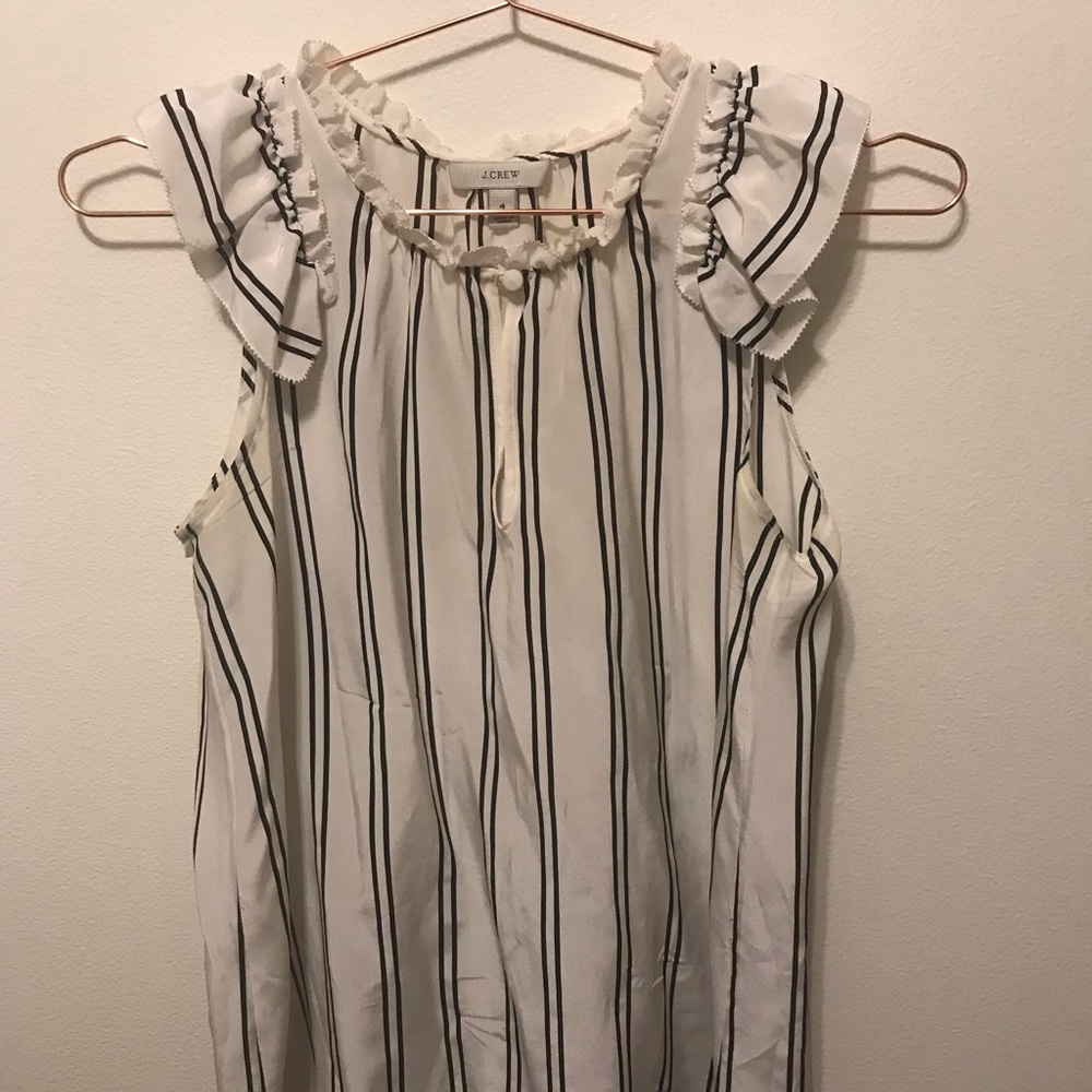 J Crew Silk Striped Blouse